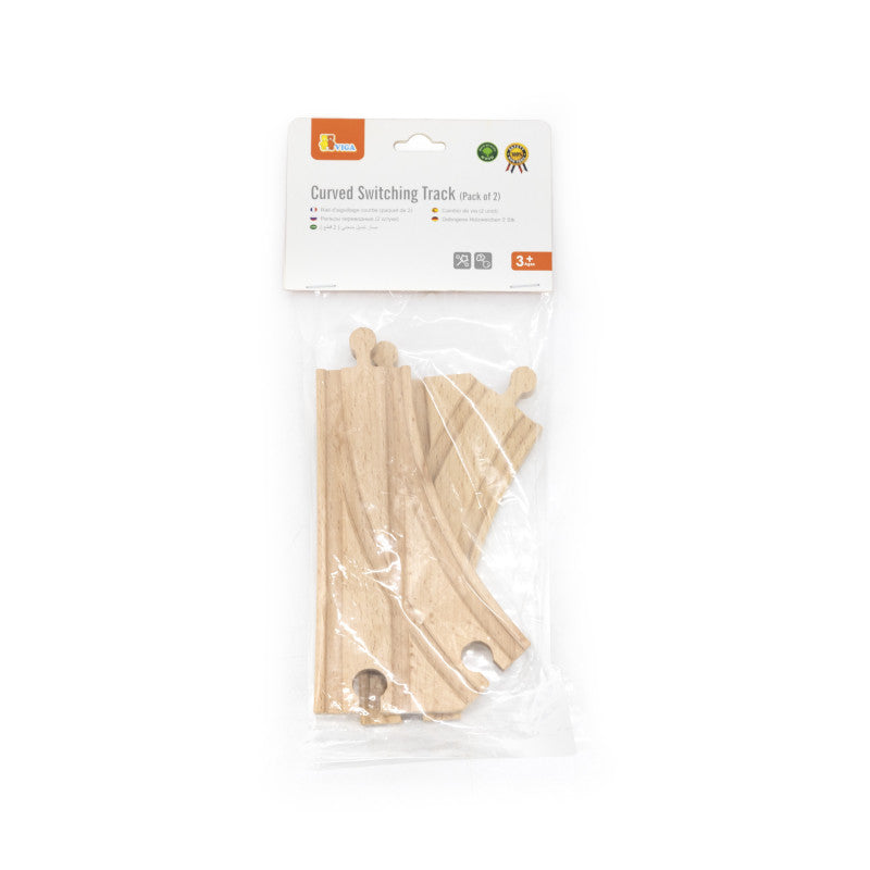 Macaz curbat pentru sine de trenulete din lemn, 2 buc, Viga